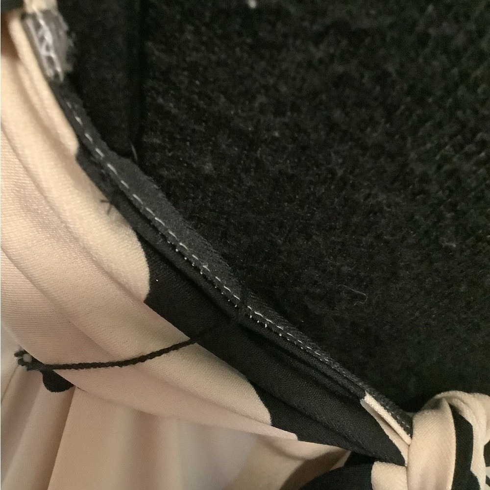Abstract Print Maxi Dress Black Cream Layered Bodice Tie Back 837043 RN 58142 - Picture 10 of 12